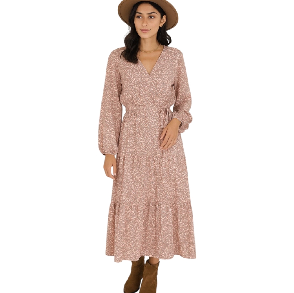 Bohemian inspired Pink and white dress unbranded size medium